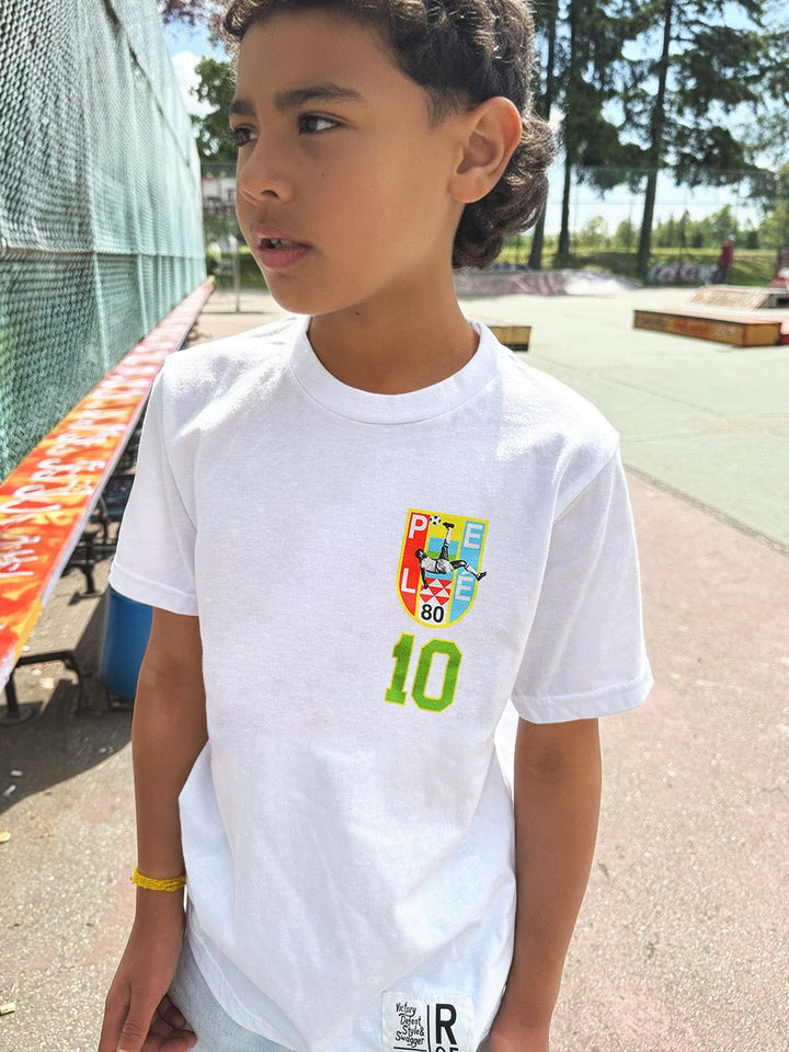 Pelé #10 Brasil White Kid's Tee