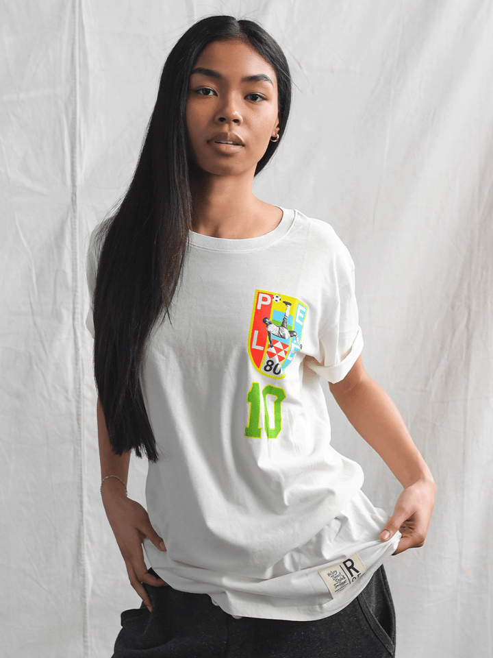 Pelé #10 Brasil White Tee