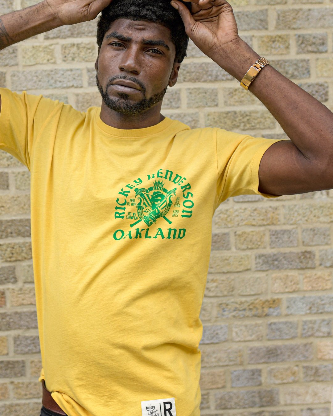Rickey Henderson Stolen Base King Gold Tee