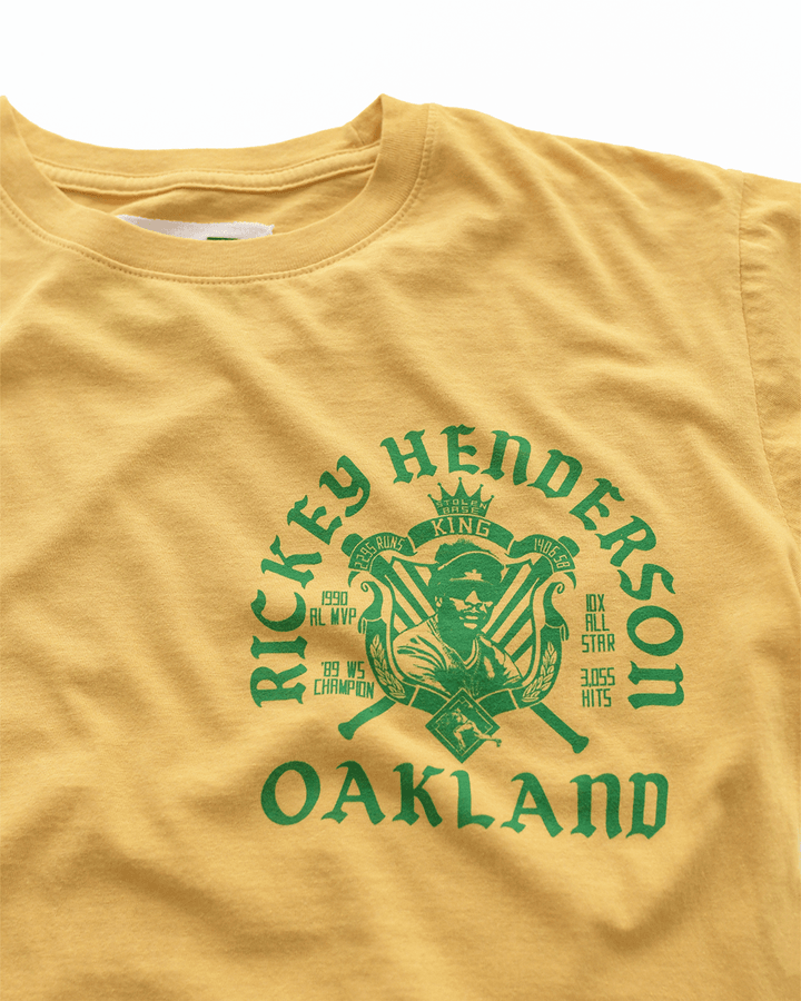 Rickey Henderson Stolen Base King Gold Tee