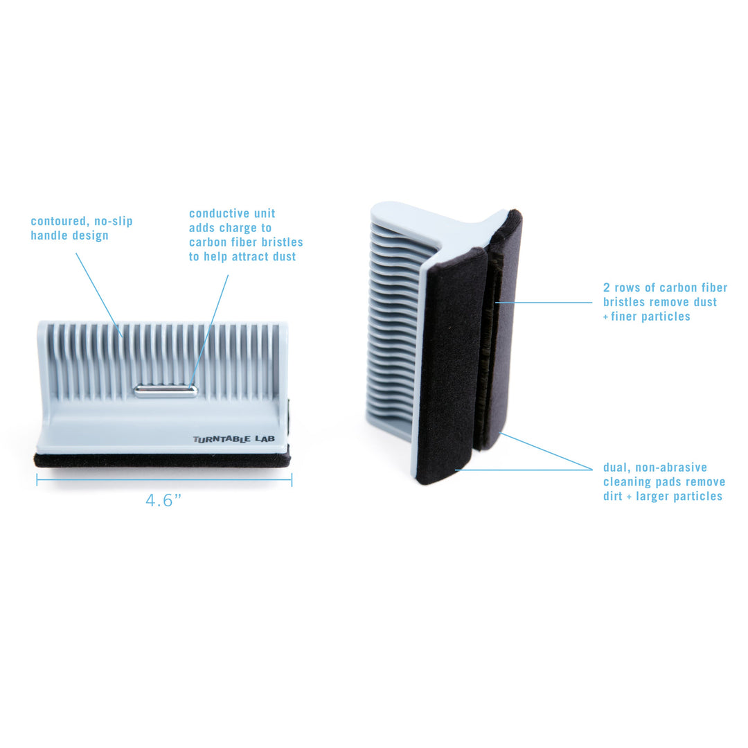 Turntable Lab: Triple Operation Vinyl Record Cleaning Brush