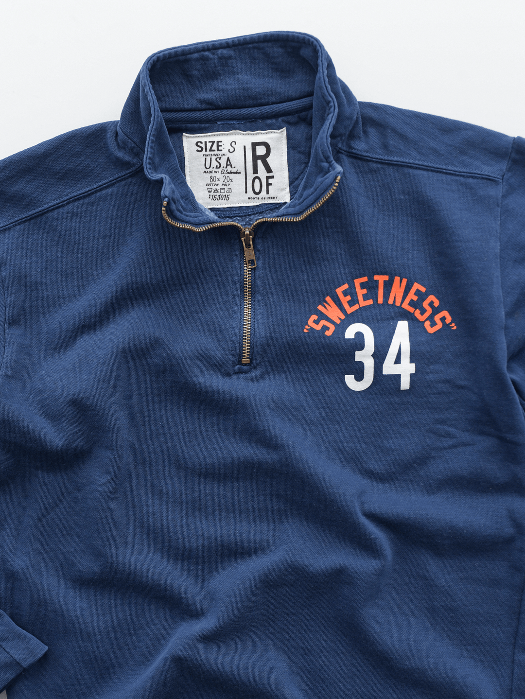 Walter Payton #34 Navy Quarter-Zip Sweatshirt