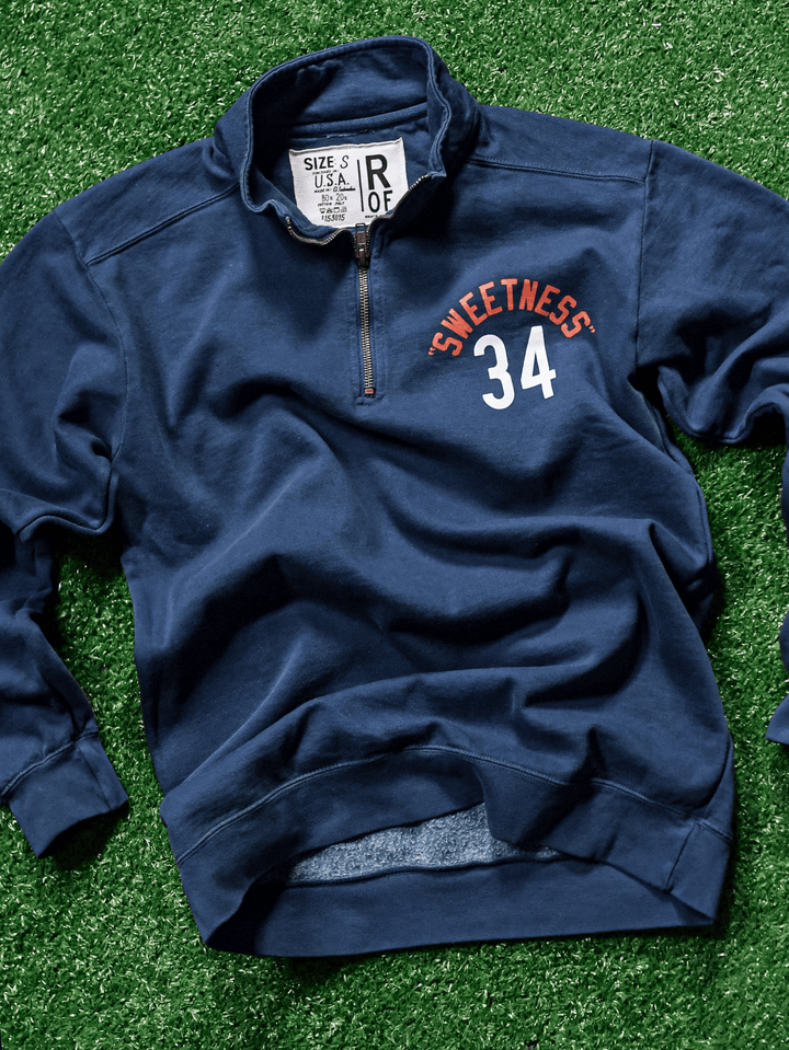 Walter Payton #34 Navy Quarter-Zip Sweatshirt