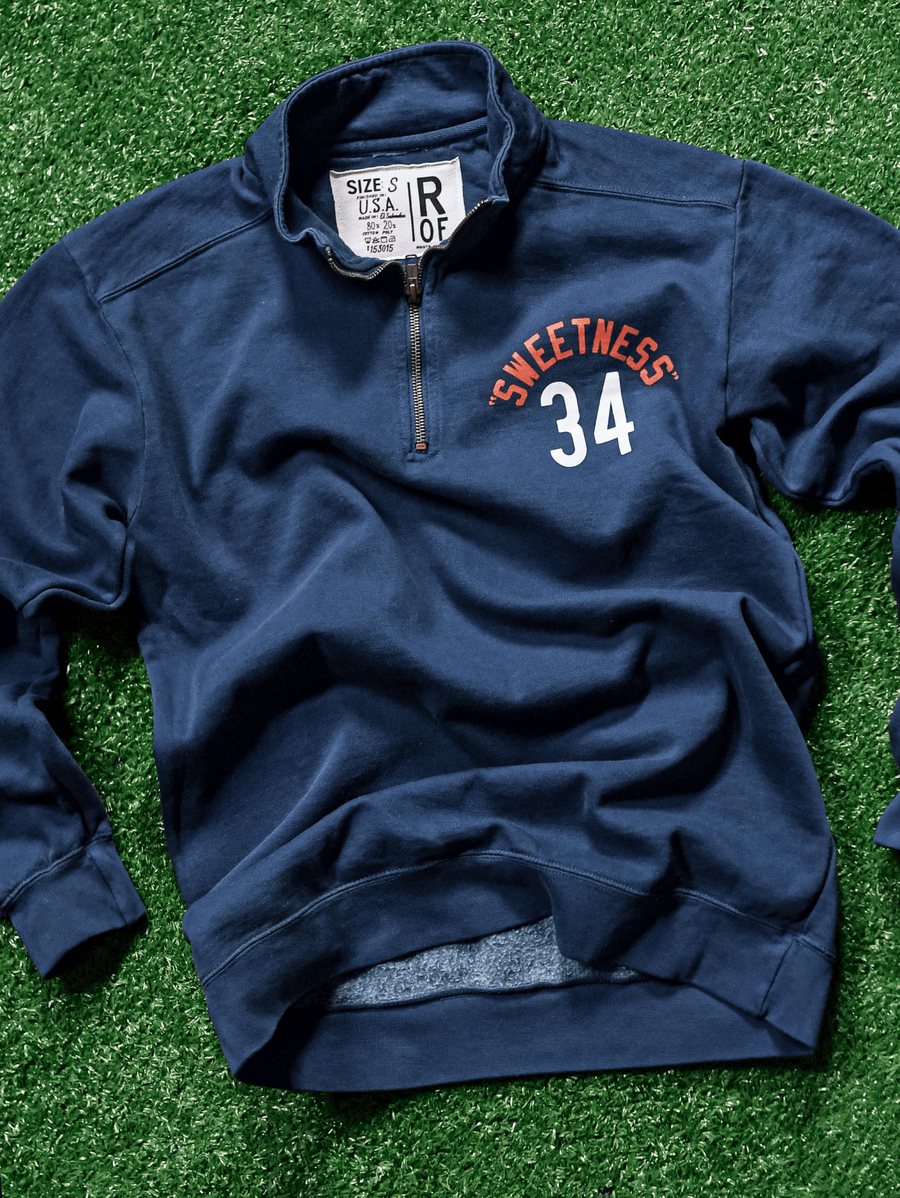 Walter Payton #34 Navy Quarter-Zip Sweatshirt