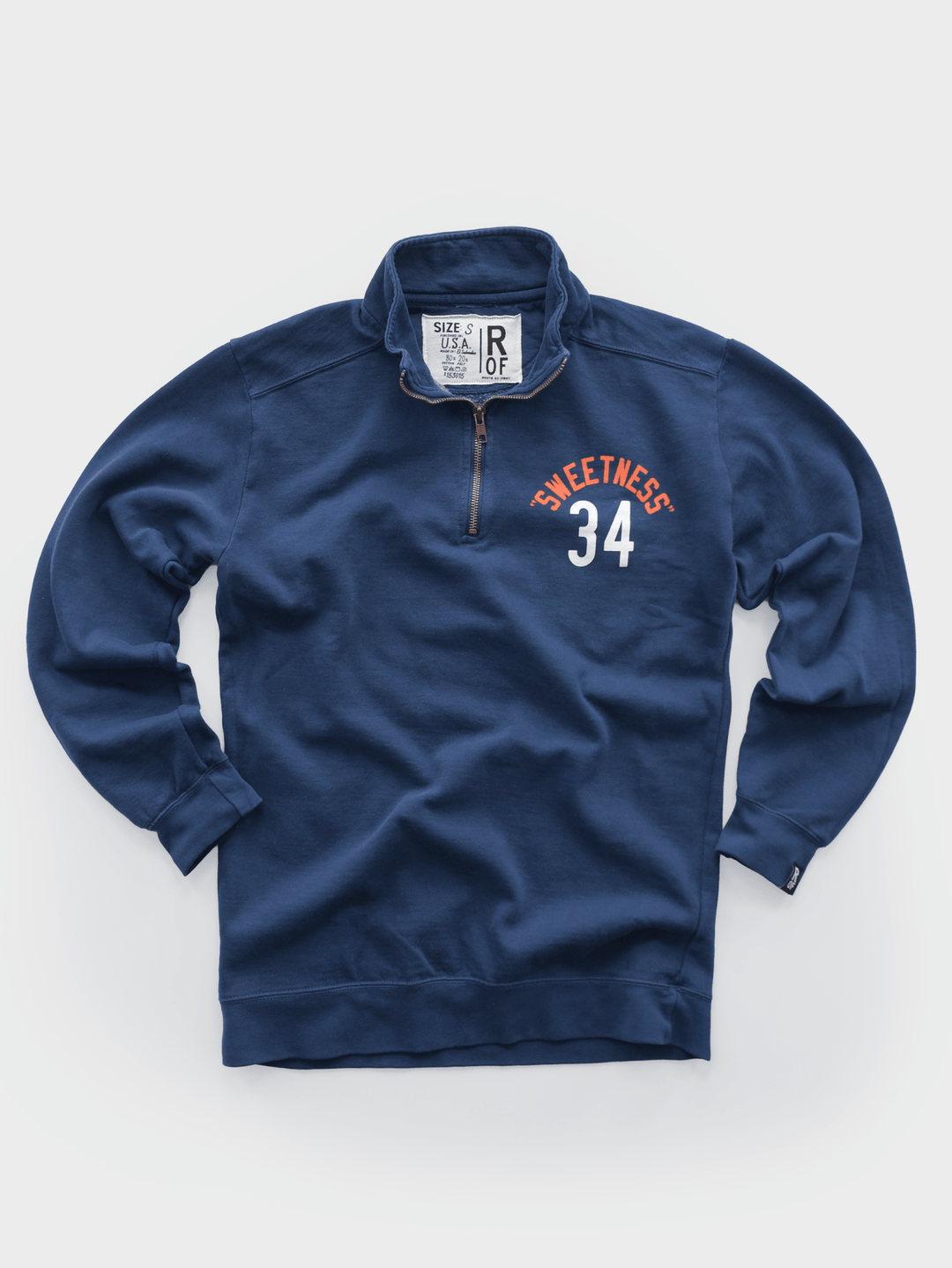 Walter Payton #34 Navy Quarter-Zip Sweatshirt