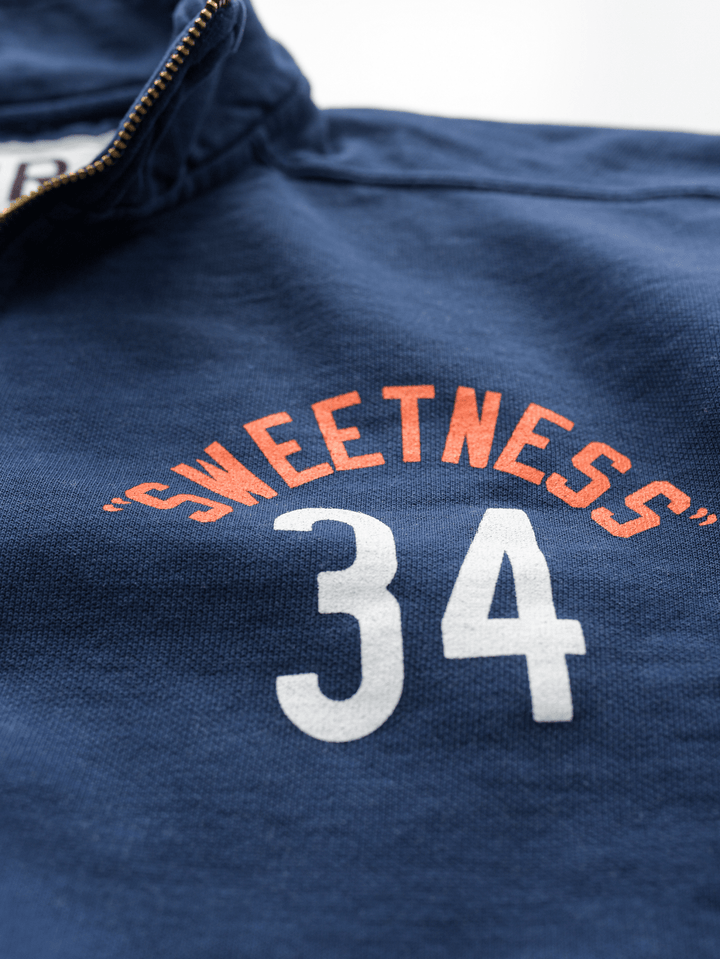Walter Payton #34 Navy Quarter-Zip Sweatshirt