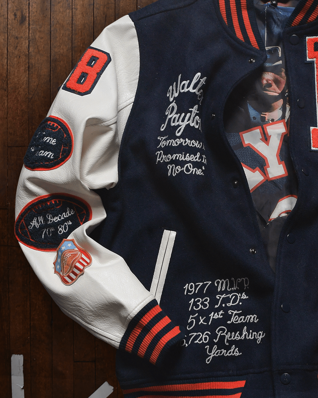 Walter Payton Legacy Navy Varsity Jacket