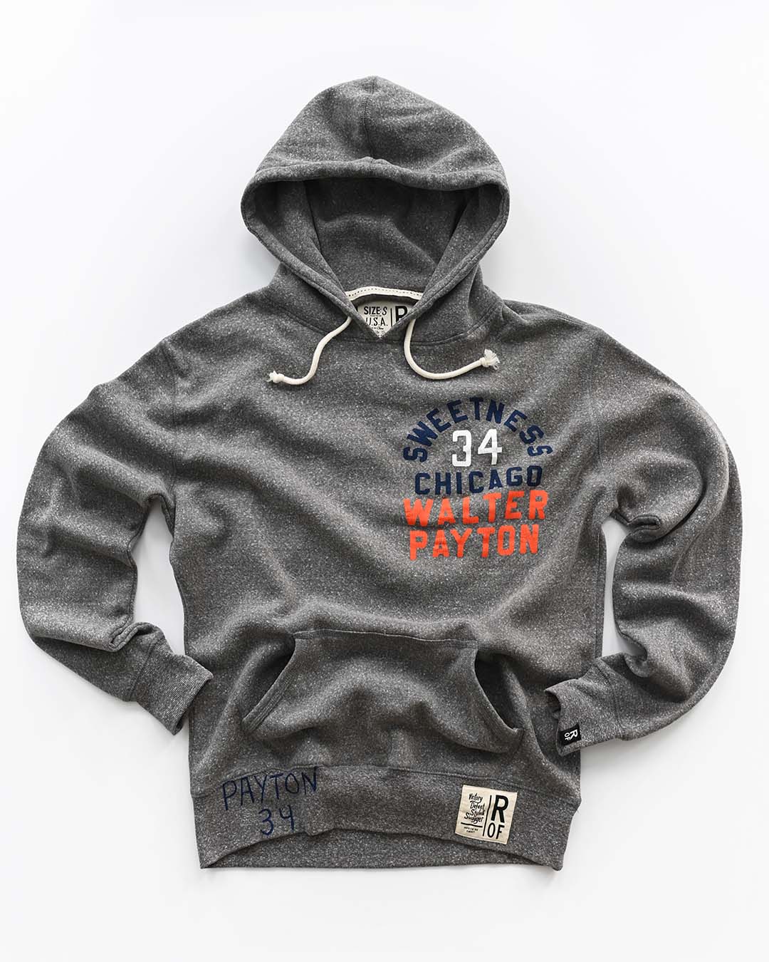 Walter Payton Sweetness #34 Grey PO Hoody