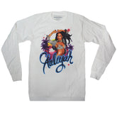 Aaliyah Airbrush Long Sleeve White T-Shirt