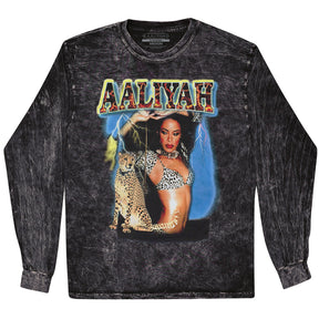 Aaliyah Cheetah Mineral Wash Long Sleeve T-Shirt