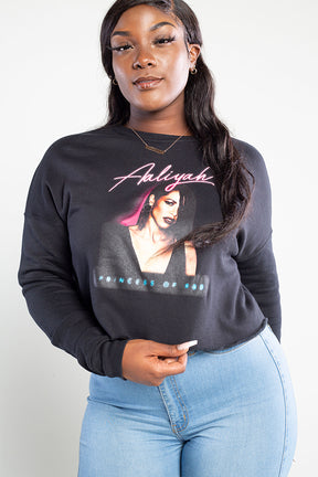 Aaliyah Princess of R&B Crop Crewneck Sweatshirt