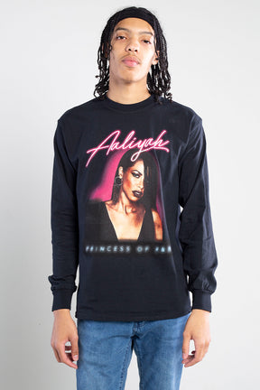 Aaliyah Princess Long Sleeve Black T-Shirt