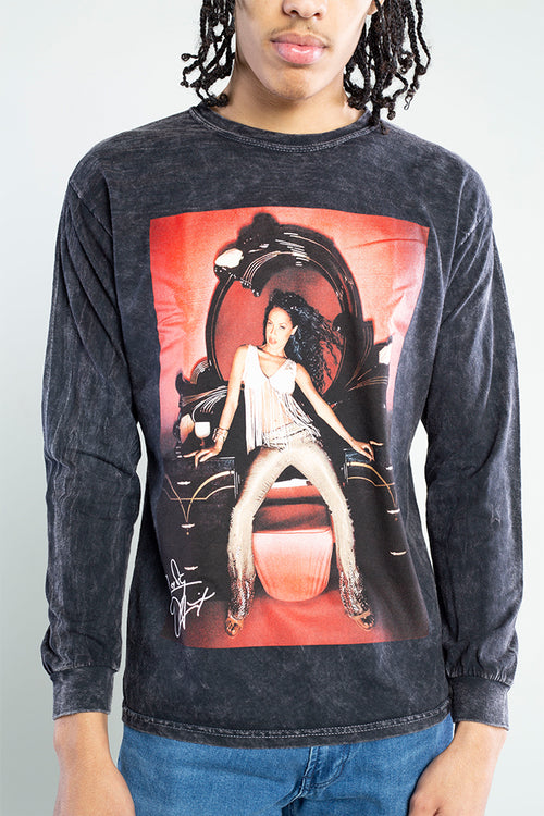 Aaliyah Signature Mineral Wash Long Sleeve T-Shirt