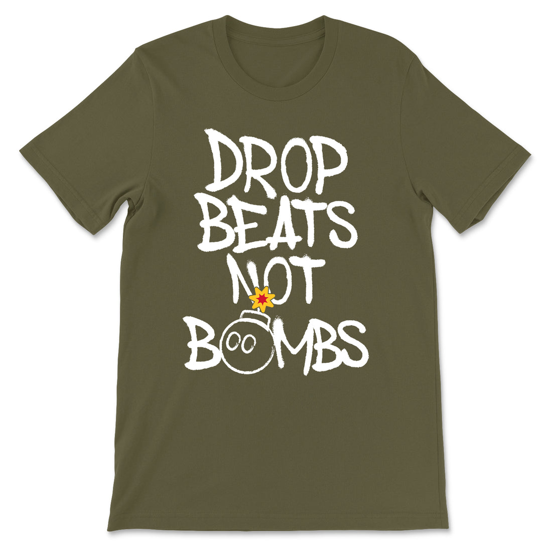 Drop Beats Not Bombs T-Shirt Military Green