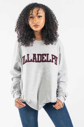 Illadelph Collegiate Chenille Crewneck Sweatshirt Grey