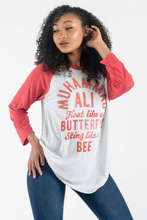 Muhammad Ali Butterfly & Bee Raglan T-Shirt
