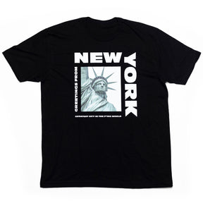 Greetings from New York Statue Postcard Stamp T-Shirt