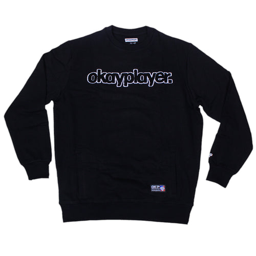Okayplayer Chenille Crewneck Sweatshirt - Black