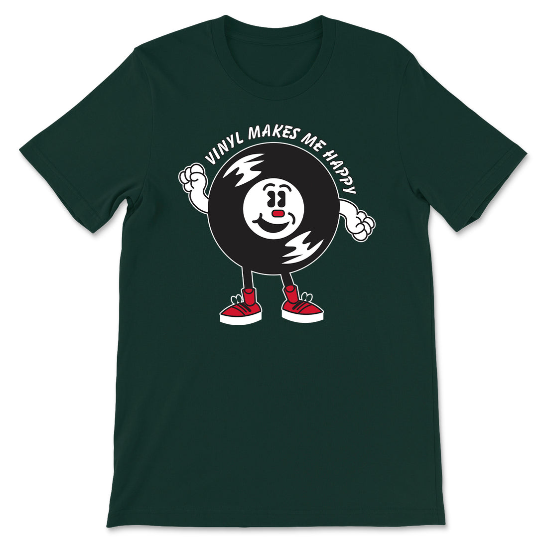 Vinyl Makes Me Happy T-Shirt Forest Green