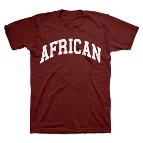 AFRICAN Collegite T-Shirt Maroon